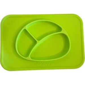 2Pc Nuby Sure Grip Silicone Miracle Mat Sectioned Feeding Placemat Toddler/Baby